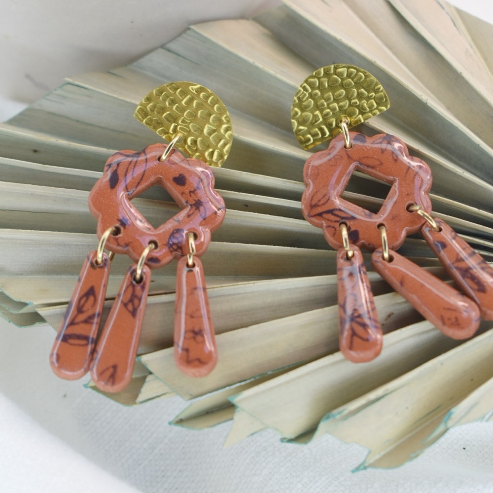 Handmade polymer clay earrings